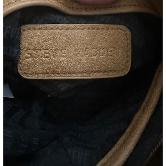 Steve Madden Brown Studded Shoulder Bag Purse Faux Leather Tote w/ Pockets - Picture 2 of 8